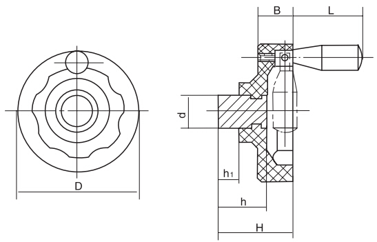 HY8313.7-1內(nèi)波紋手輪結構圖