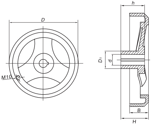 HY8313.33三輻條手輪結(jié)構(gòu)圖