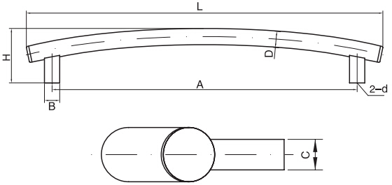 弧形拉手HY8315.13結(jié)構圖